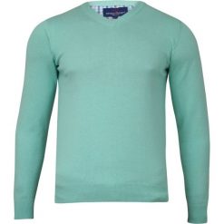 Miętowy Męski Sweter w Serek (V-neck) -Adriano Guinari- Klasyczny, Błękitny SWADGinneMIETOWY. Niebieskie swetry męskie Adriano Guinari, m, bez wzorów, z bawełny, eleganckie, z dekoltem w serek, bez kaptura. Za 99,00 zł.