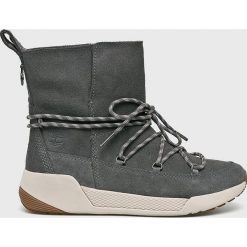 Timberland - Śniegowce. Szare śniegowce damskie Timberland, ze skóry, na sznurówki. W wyprzedaży za 479,90 zł.