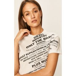 Diesel - T-shirt. Czarne bluzki damskie Diesel, s, bez wzorów, z elastanu, z okrągłym kołnierzem. W wyprzedaży za 269,90 zł.
