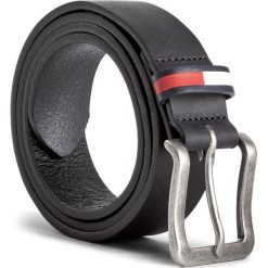 Pasek Męski TOMMY JEANS - Tjm Flag Inlay Belt 3.5 AM0AM03293 85 002. Czarne paski męskie Tommy Jeans, w paski, z jeansu. W wyprzedaży za 159,00 zł.