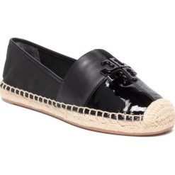 Espadryle TORY BURCH - Logo Patchwork Flat Espadrille 57652 Perfect Black Multi 006. Czarne espadryle damskie Tory Burch, bez wzorów, ze skóry, bez obcasa, na płaskiej podeszwie. W wyprzedaży za 659,00 zł.