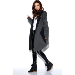 Bluza damska długa z kapturem. Bluzy damskie e-margeritka.pl, bez wzorów, z bawełny, z długim rękawem, długie, z kapturem. Za 159,99 zł.