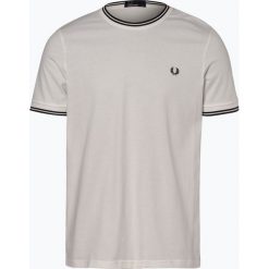 Fred Perry - T-shirt męski, czarny. Czarne t-shirty męskie Fred Perry, m, w paski, prążkowane, bez kołnierzyka. Za 249,95 zł.