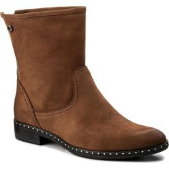 Botki CARINII - B4190/M 793-000-PSK-C63. Brązowe botki damskie na obcasie marki Carinii, z materiału. W wyprzedaży za 229,00 zł.