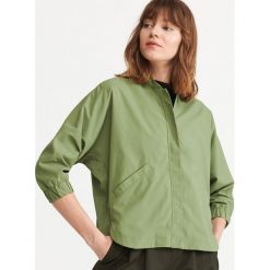 Kurtka typu bomber - Khaki. Brązowe kurtki damskie Reserved, s, bez wzorów, bez kaptura. Za 99,99 zł.