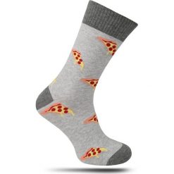 Szare Skarpetki, I Love Pizza - MORE, Męskie SKMORE150079PIZZA. Szare skarpetki męskie More, bez wzorów, z tkaniny. Za 16,90 zł.