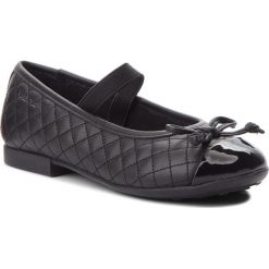 Baleriny GEOX - J Plie' B J5455B 08502 C9999 M Black. Czarne półbuty dziewczęce Geox, z aplikacjami, z materiału. Za 239,00 zł.