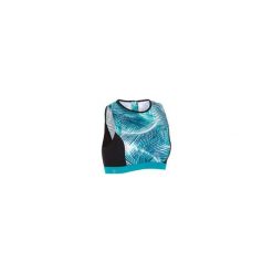 Góra kostiumu kąpielowego CARLA BONDI damska. Niebieskie t-shirty damskie OLAIAN, bez wzorów, z elastanu, sportowe, z dekoltem na plecach. Za 79,99 zł.