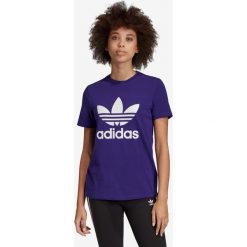 Adidas Originals Trefoil Koszulka Fioletowy. Fioletowe koszulki damskie adidas Originals, s, z nadrukiem, z elastanu, bez kołnierzyka. Za 111,95 zł.