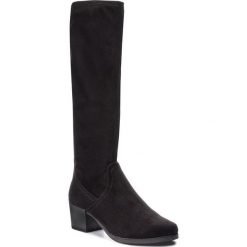 Kozaki CAPRICE - 9-25506-21 Black Stretch 044. Czarne buty zimowe damskie marki Caprice, ze skóry ekologicznej, na obcasie. W wyprzedaży za 199,00 zł.