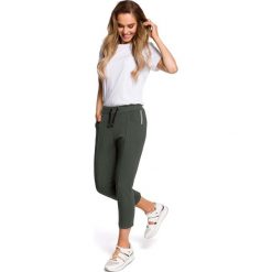 Zielone Dresowe Spodnie 7/8 z Lampasem. Zielone spodnie damskie Molly.pl, s, z wiskozy. Za 125,90 zł.