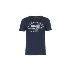 T-shirty z krótkim rękawem Jack Jones JJEJEANS PRINT. Niebieskie t-shirty męskie Jack & Jones, s, bez wzorów, bez kołnierzyka, krótkie. Za 47,20 zł.