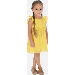 Mayoral - Sukienka dziecięca 92-134 cm. Niebieskie sukienki dziewczęce Mayoral, w kwiaty, z bawełny, bez rękawów, mini, rozkloszowane. Za 175,90 zł.