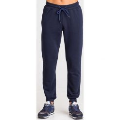 SPODNIE DRESOWE TRUSSARDI JEANS. Niebieskie spodnie męskie xxl, z nadrukiem, z bawełny. Za 189,50 zł.