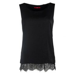 S.Oliver Top Damski 38 Czarny. Czarne bluzki damskie marki S.Oliver, s, z materiału, eleganckie. W wyprzedaży za 116,00 zł.