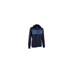 Bluza na zamek z kapturem Gym & Pilates męska. Niebieskie bluzy męskie Adidas, s, bez wzorów, z bawełny, z kapturem, bez rękawów, z kapturem. Za 219,99 zł.