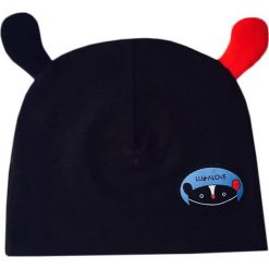 Czapeczka MrB z uszkami i emblematem 3-9 mc obwód 36 cm Lullalove. Czapeczki niemowlęce LullaLove, bez wzorów. Za 35,00 zł.