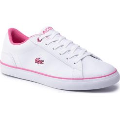 Tenisówki LACOSTE - Lerond Bl 2 Cuj 7-37CUJ0027B53 Wht/Pnk. Białe trampki dziewczęce Lacoste, bez wzorów, z gumy, na sznurówki. Za 269,99 zł.