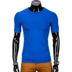 T-shirty męskie: T-SHIRT MĘSKI BEZ NADRUKU S620 – NIEBIESKI