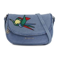 Torebka w kolorze granatowym - (S)24 x (W)16 x (G)11 cm. Niebieskie torebki klasyczne damskie Kazar, w paski, z tkaniny, na ramię, bez dodatków. W wyprzedaży za 339,95 zł.