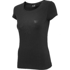 4F Women's T-shirt NOSH4-TSD005-20S. Czarne t-shirty damskie 4f, s, bez wzorów, bez kołnierzyka. W wyprzedaży za 39,99 zł.