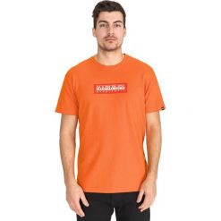 Napapijri Sox Koszulka Pomarańczowy. Pomarańczowe podkoszulki męskie Napapijri, l, z nadrukiem, z bawełny, z krótkim rękawem. Za 163,95 zł.
