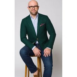 Marynarka Zielona Cuba. Zielone marynarki męskie LANCERTO, s, bez wzorów, z wełny, eleganckie. Za 999,00 zł.