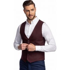 Kamizelka PAOLO GKAS900376. Czerwone kamizelki garniturowe męskie Giacomo Conti, bez wzorów, eleganckie. Za 249,00 zł.