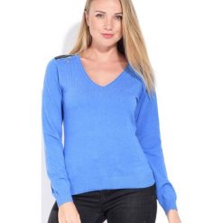 CACHEMIRE FRANCAIS sweter damski 42 niebieski. Niebieskie swetry damskie CACHEMIRE FRANCAIS, bez wzorów, bez rękawów, bez kaptura. W wyprzedaży za 119,00 zł.
