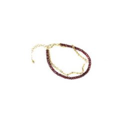 Bransoletka Granat Łańcuszek złoto. Czerwone bransoletki damskie Brazi druse jewelry, z granatem, złote. Za 112,00 zł.