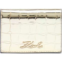 Karl Lagerfeld Signature Croco Mini Portfel Złoty. Żółte portfele damskie KARL LAGERFELD, bez wzorów, ze skóry. Za 418,95 zł.