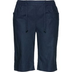 Bermudy lniane bonprix ciemnoniebieski. Niebieskie szorty damskie bonprix. Za 54,99 zł.