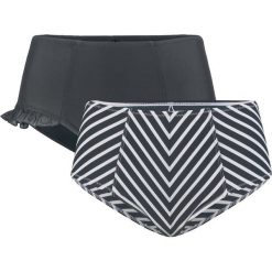 Figi bikini wyszczuplające (2 pary) bonprix czarny + czarno-biały. Czarne bielizna wyszczuplająca bonprix. Za 89,98 zł.