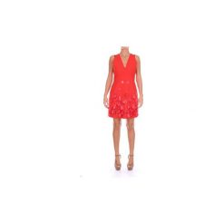 Sukienki krótkie Msgm 2441MDA41X184100. Czerwone sukienki damskie MSGM, bez wzorów, bez kołnierzyka, z krótkim rękawem, krótkie, mini. Za 1532,16 zł.
