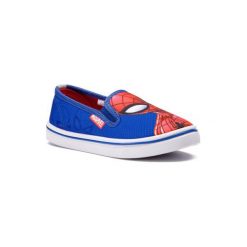 SPIDERMAN CP40-1728SPRMV Niebieski. Niebieskie trampki chłopięce SPIDERMAN, z motywem z bajki, z materiału, bez zapięcia. Za 49,99 zł.