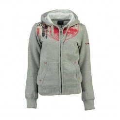 Geographical Norway Bluza Damska Gasmine Xl Szara. Szare bluzy rozpinane damskie Geographical Norway, xl, z nadrukiem. W wyprzedaży za 189,00 zł.