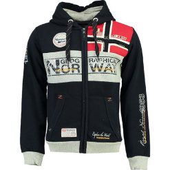 Bluza "Flyer" w kolorze granatowym. Niebieskie bluzy męskie Geographical Norway Men, s, z nadrukiem, z bawełny, z kapturem, bez rękawów, bez kaptura. W wyprzedaży za 112,95 zł.