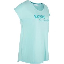 Shirt z nadrukiem, krótki rękaw bonprix morski pastelowy. Zielone koszulki damskie marki bonprix, z nadrukiem, bez kołnierzyka. Za 44,99 zł.