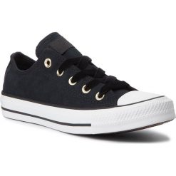 Trampki CONVERSE - Ctas Ox 561705C Black/Black/White. Czarne półbuty damskie Converse, bez wzorów, z gumy, bez obcasa, bez zapięcia. W wyprzedaży za 219,00 zł.
