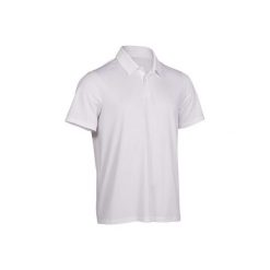Koszulka polo tenis Dry 100 męska. Białe koszulki męskie marki ARTENGO, m, bez wzorów, z poliesteru, bez rękawów. Za 19,99 zł.