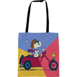 Shopper bag damskie: Torba „Motocar” z kolorowym wzorem na zakupy – 35 x 40 cm