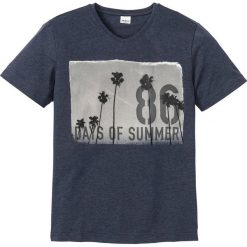 T-shirt bonprix niebieski melanż. Niebieskie t-shirty męskie bonprix, s, bez wzorów, z okrągłym kołnierzem. Za 34,99 zł.