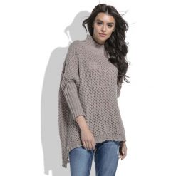 Golfy damskie: Mocca Sweter Oversize z Golfem