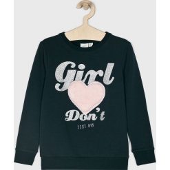 Name it - Bluza dziecięca 122-164 cm. Niebieskie bluzy dziewczęce Name it, z nadrukiem, z elastanu, bez rękawów, bez kaptura. W wyprzedaży za 69,90 zł.