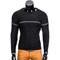 SWETER MĘSKI E97 - CZARNY. Czarne swetry klasyczne męskie marki Inny, s, klasyczne, z klasycznym kołnierzykiem. Za 39,99 zł.