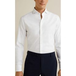 Mango Man - Koszula Didac. Białe koszule męskie Mango Man, s, bez wzorów, z bawełny, eleganckie, z włoskim kołnierzykiem, z długim rękawem. W wyprzedaży za 119,90 zł.
