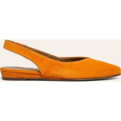 Tamaris - Baleriny skórzane. Pomarańczowe baleriny damskie Tamaris, bez wzorów, ze skóry, bez obcasa, na obcasie. Za 239,90 zł.
