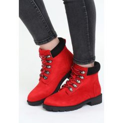 Czerwone Traperki Metallics. Czerwone buty zimowe damskie Born2be, na obcasie. Za 119,99 zł.