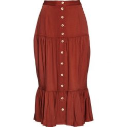 Spódnica z falban bonprix cynamonowy. Pomarańczowe spódniczki damskie bonprix. Za 129,99 zł.