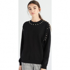 Bluza z perłami - Czarny. Czarne bluzy damskie marki Sinsay, l. Za 49,99 zł.